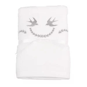swallow embroidered hand towel