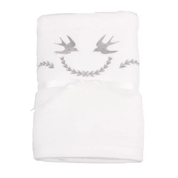 swallow embroidered hand towel