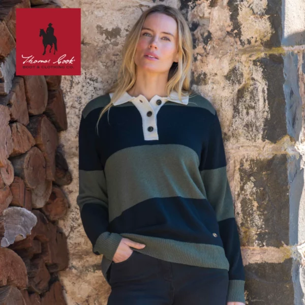 thomas cook amelia jumper green navy 5