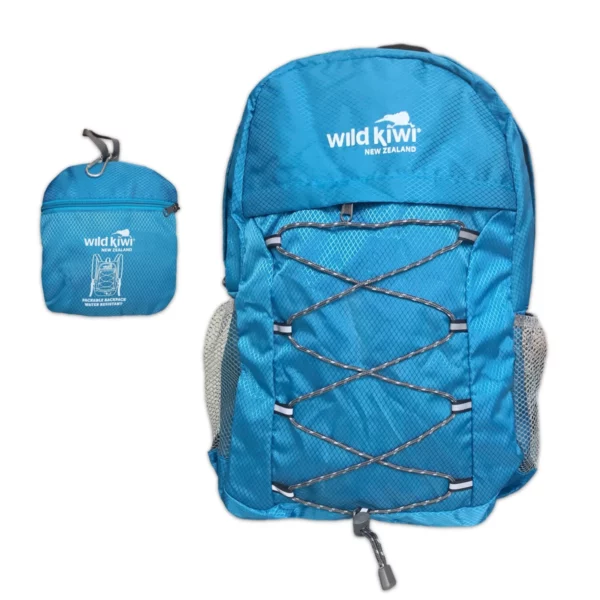 wild kiwi water resistant packable backpack blue 350ks 1