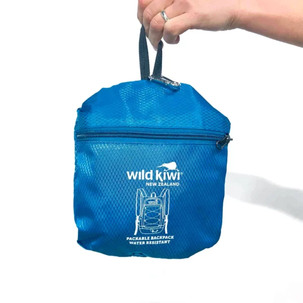 wild kiwi water resistant packable backpack blue 350ks 4