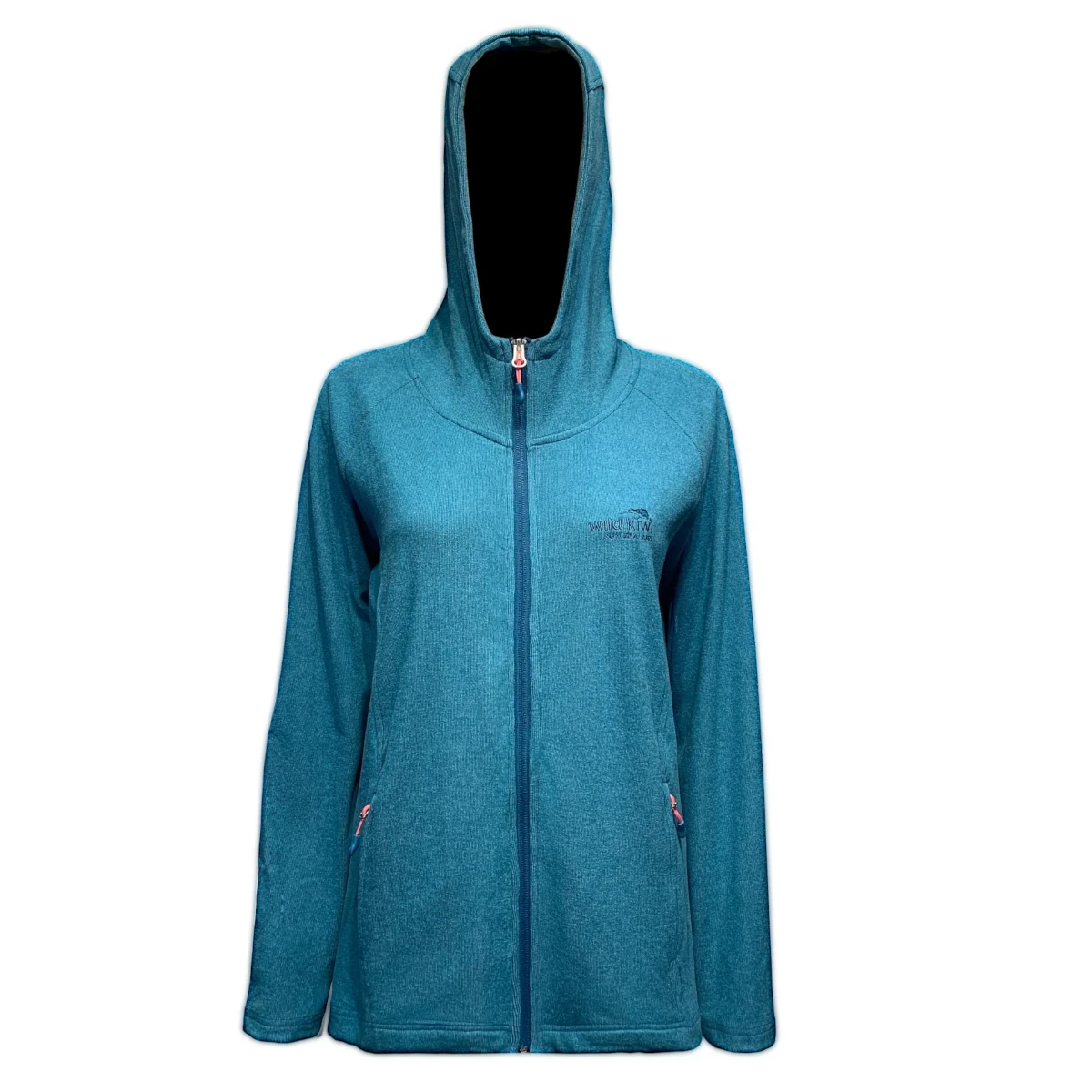 wild kiwi womens micro fleece hoodie blue marle 1