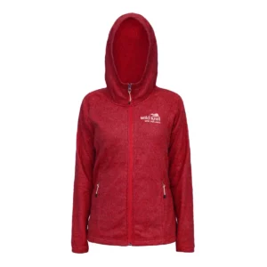 wild kiwi womens micro fleece hoodie maroon marle 1