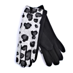 aalice and lily animal print gloves black