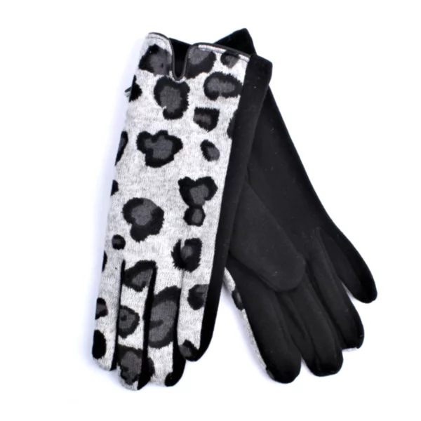 aalice and lily animal print gloves black