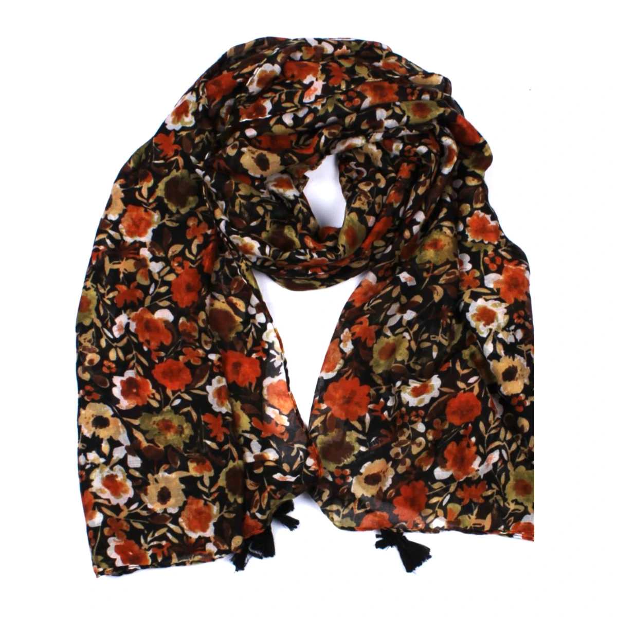 alice and lily printed scarf brown
