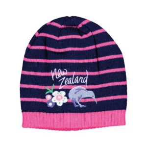 bckbfn beanie childs kiwi and bouquet flowers navy