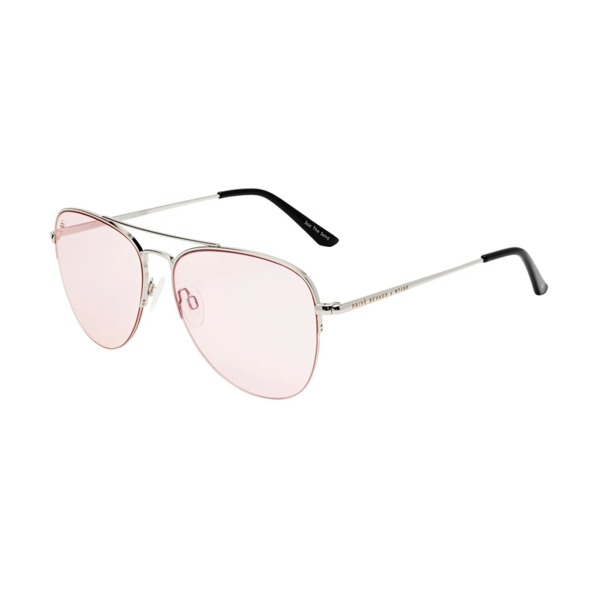 privé revaux hollywood sun silver pink sunglasses