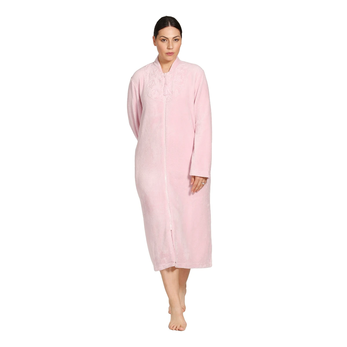 schrank zip embroidered gown pink 1