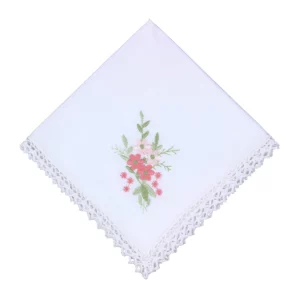 trirex embroidered hankie posy pink