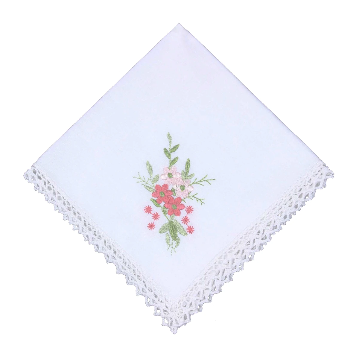 trirex embroidered hankie posy pink