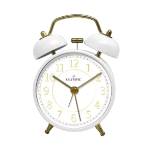twin bells alarm clock white 1