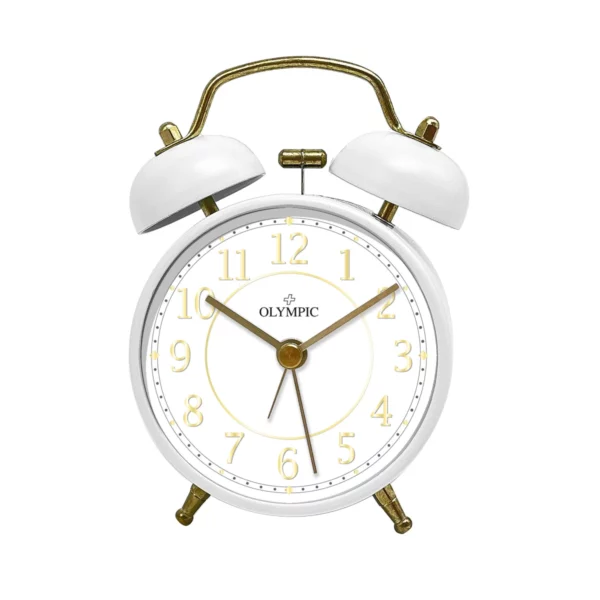 twin bells alarm clock white 1