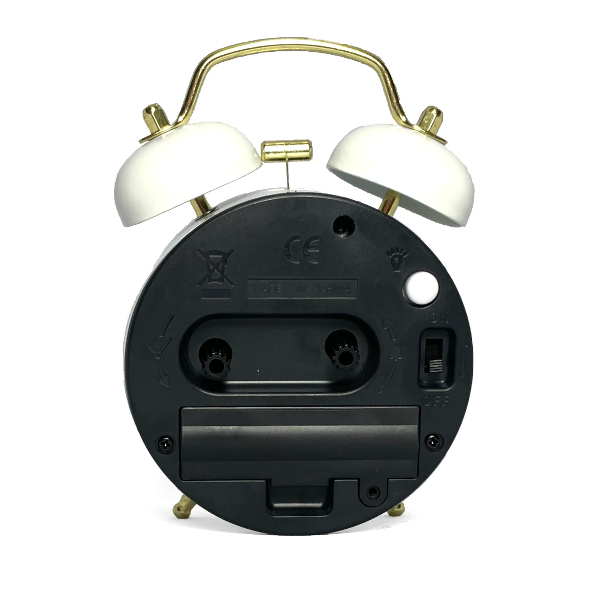 twin bells alarm clock white 2