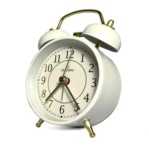 twin bells alarm clock white 3