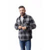 heat holders plaid lumberjack shirt jacket black grey 1