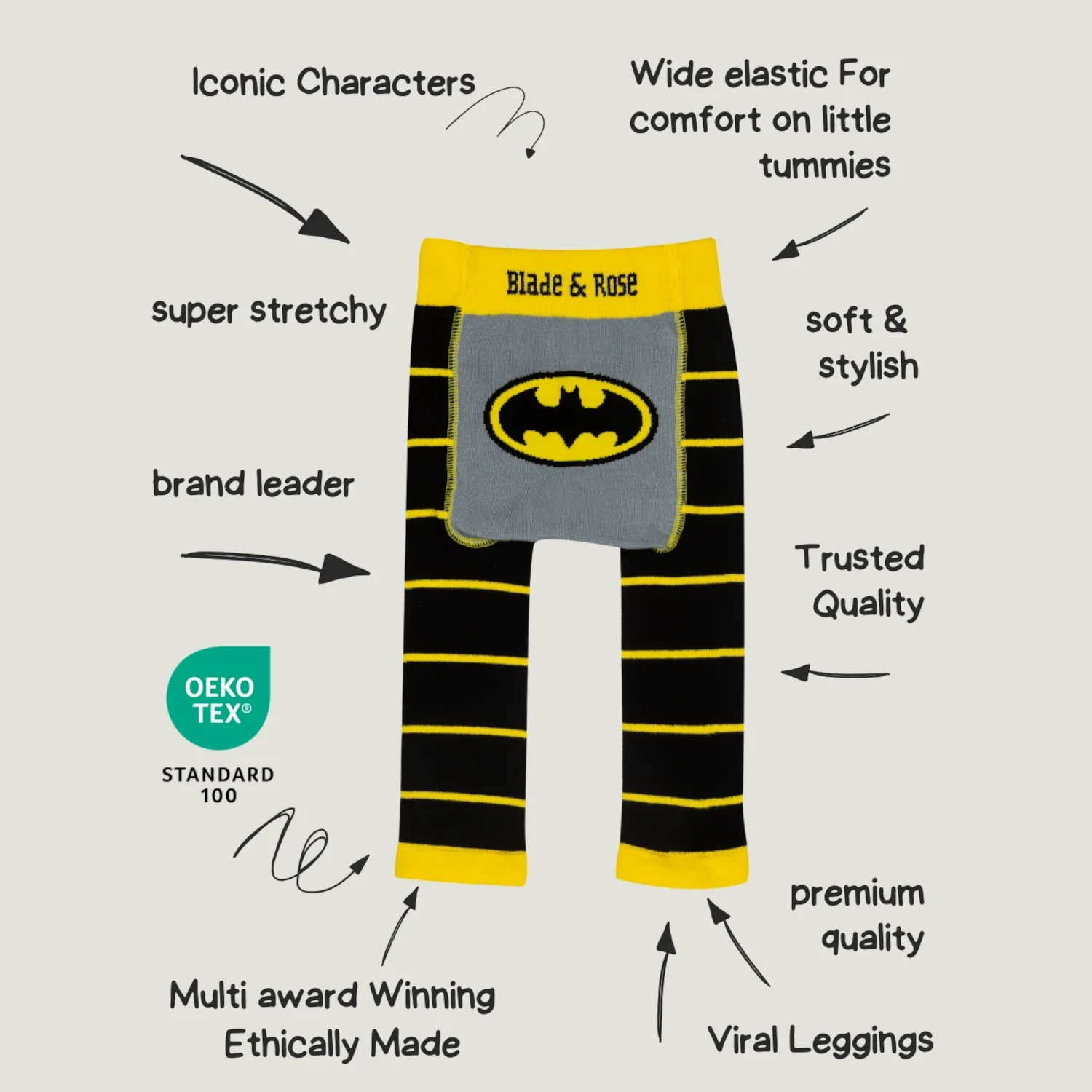 blade and rose batman get ready leggings black yellow 5