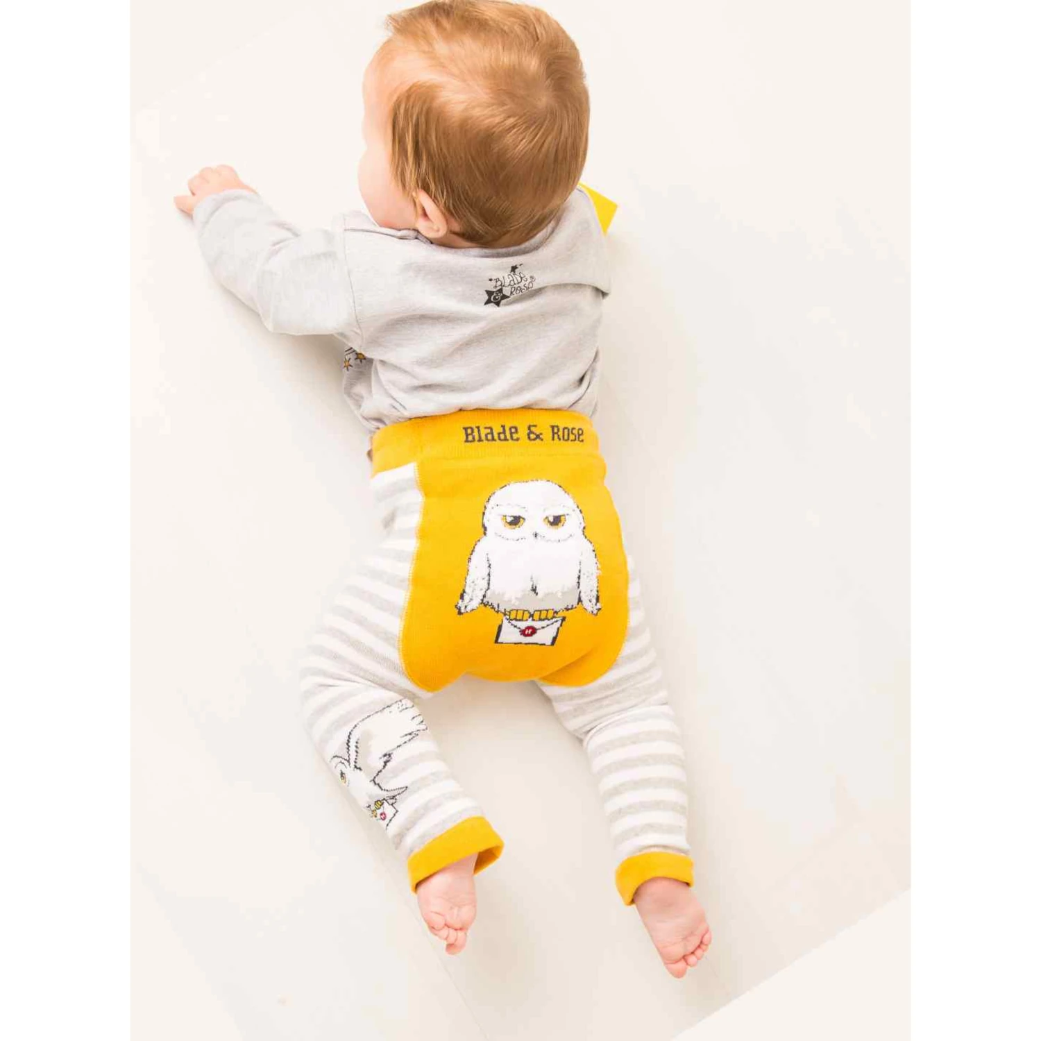 blade and rose harry potter hedwig legging yellow white grey 2