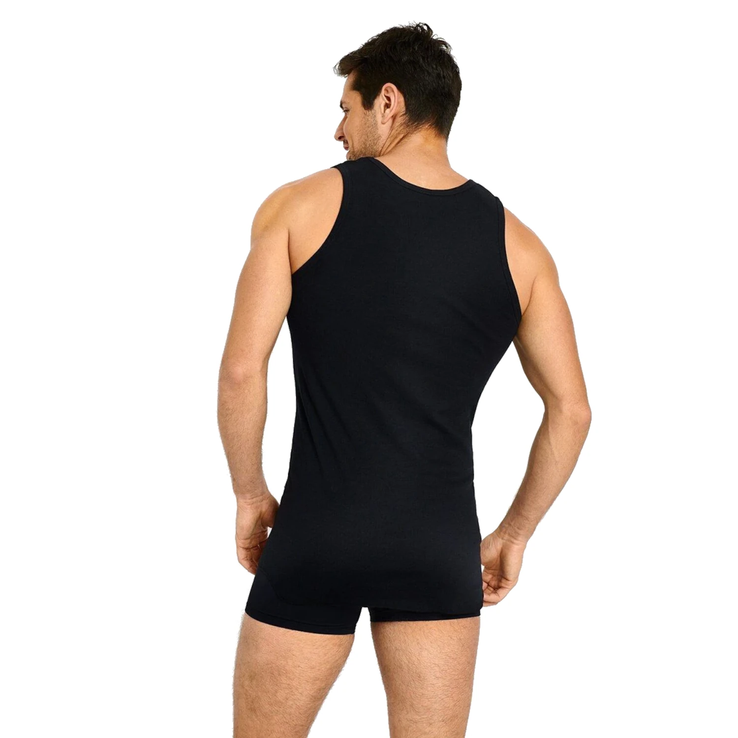 jockey athletic singlet black jcmt094 3