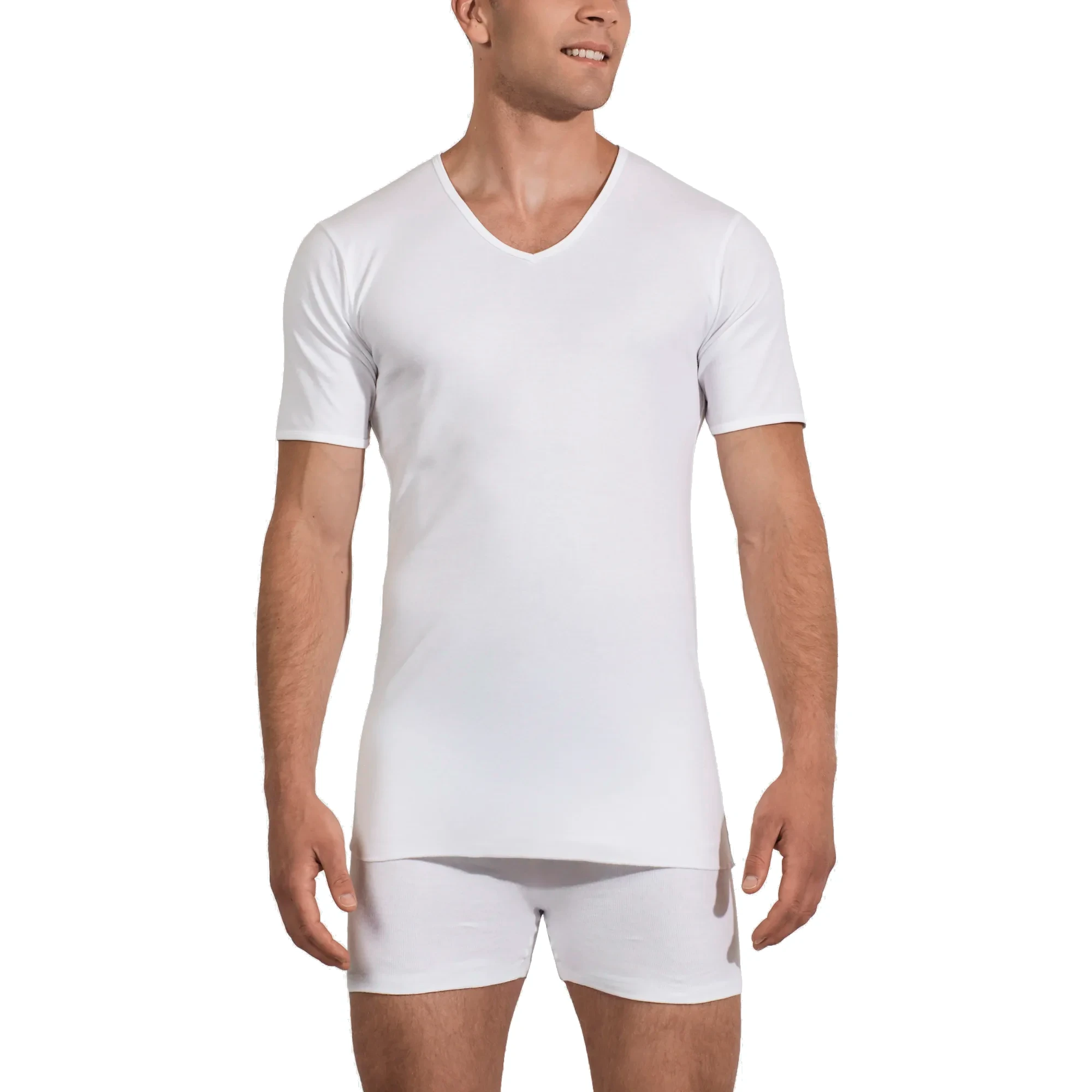 jockey v neck t shirt white 1