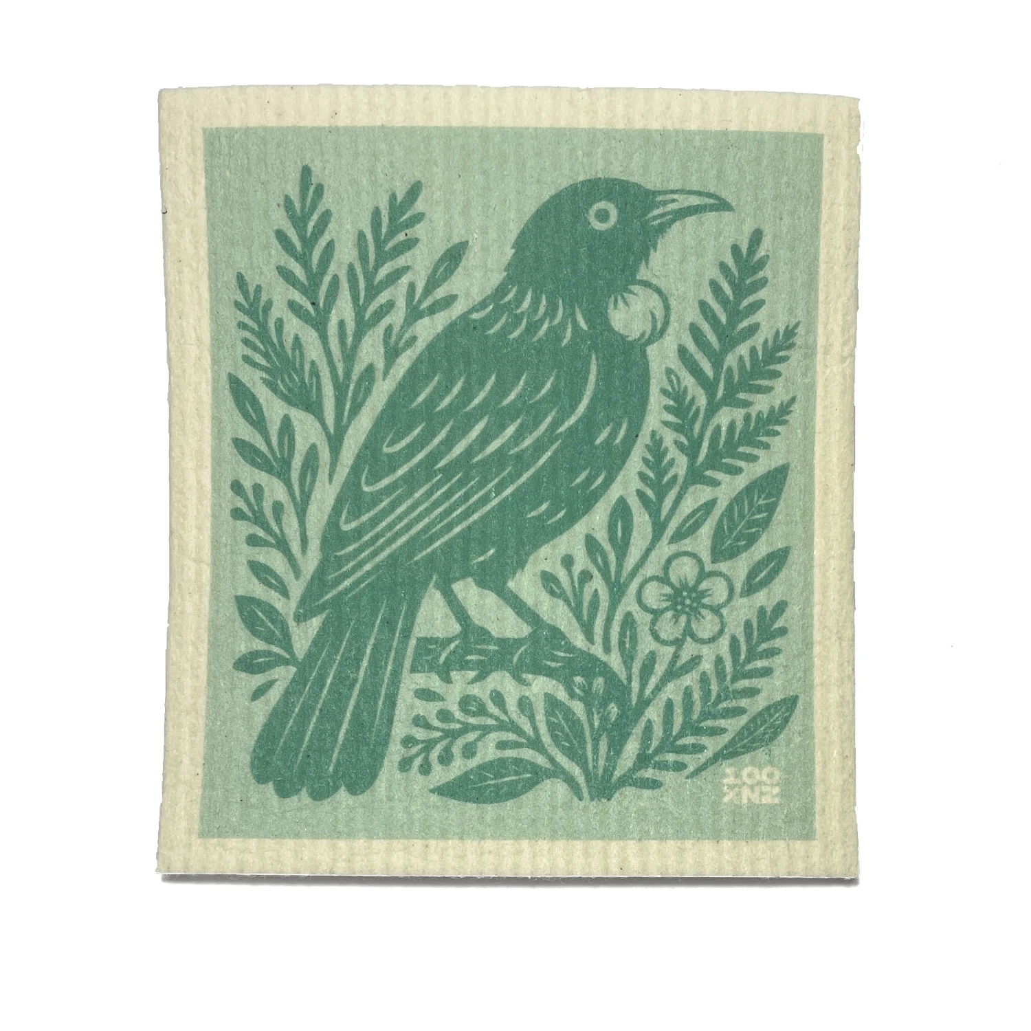 100%nz pack of 3 swedish dishcloths nz woodcut birds 3