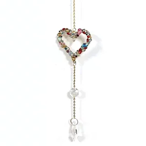 blc072 multi colour crystal heart