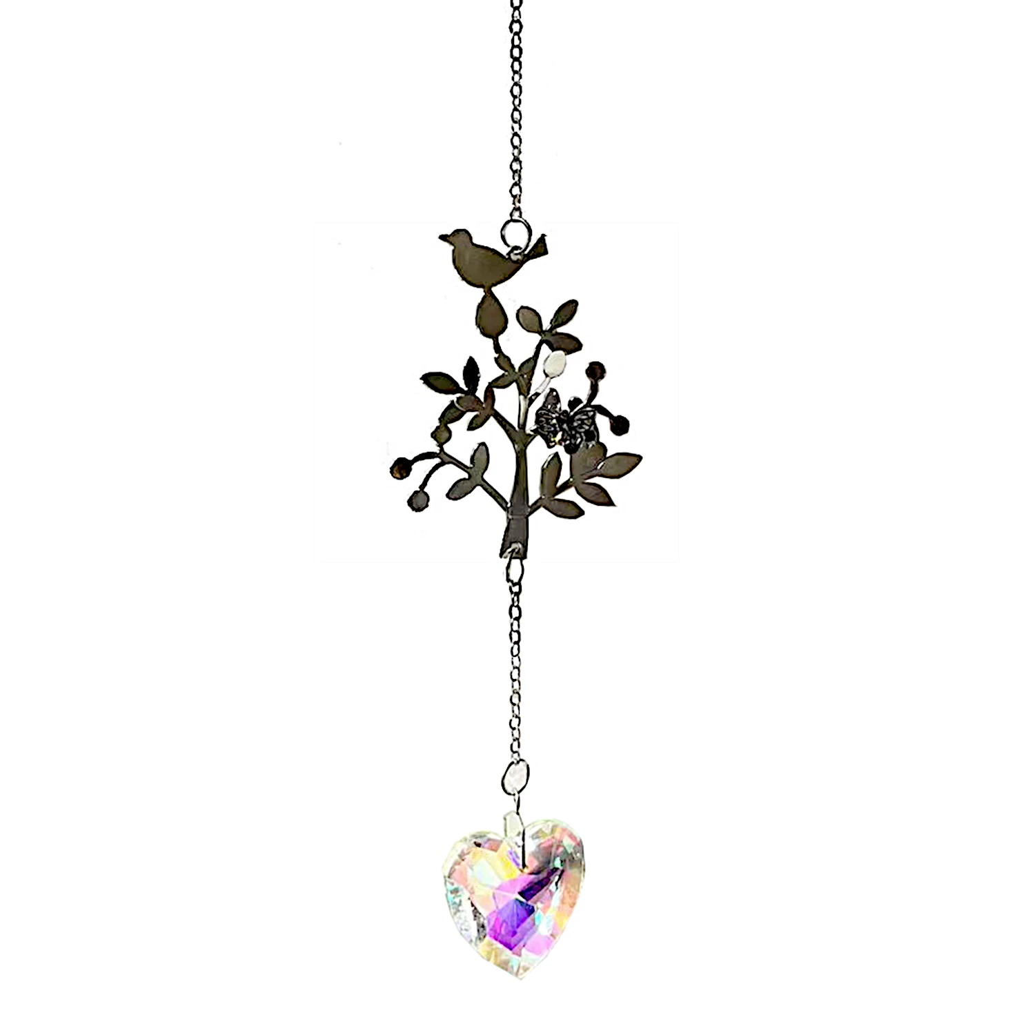 blc076 silver bird on tree sun catcher 1