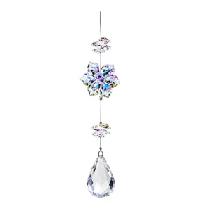blc082 clear crystal flower with drop sun catcher 1