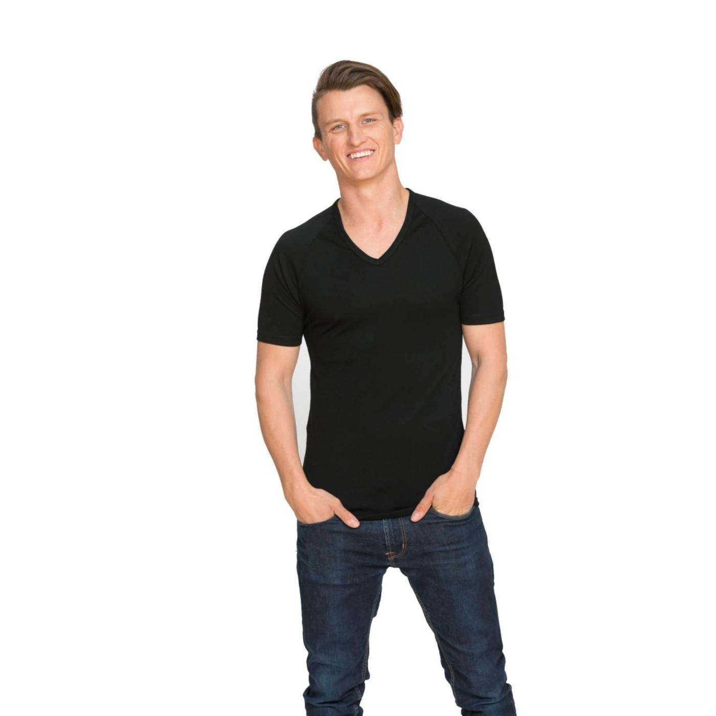 brass monkeys short sleeve v neck black bmv003 1