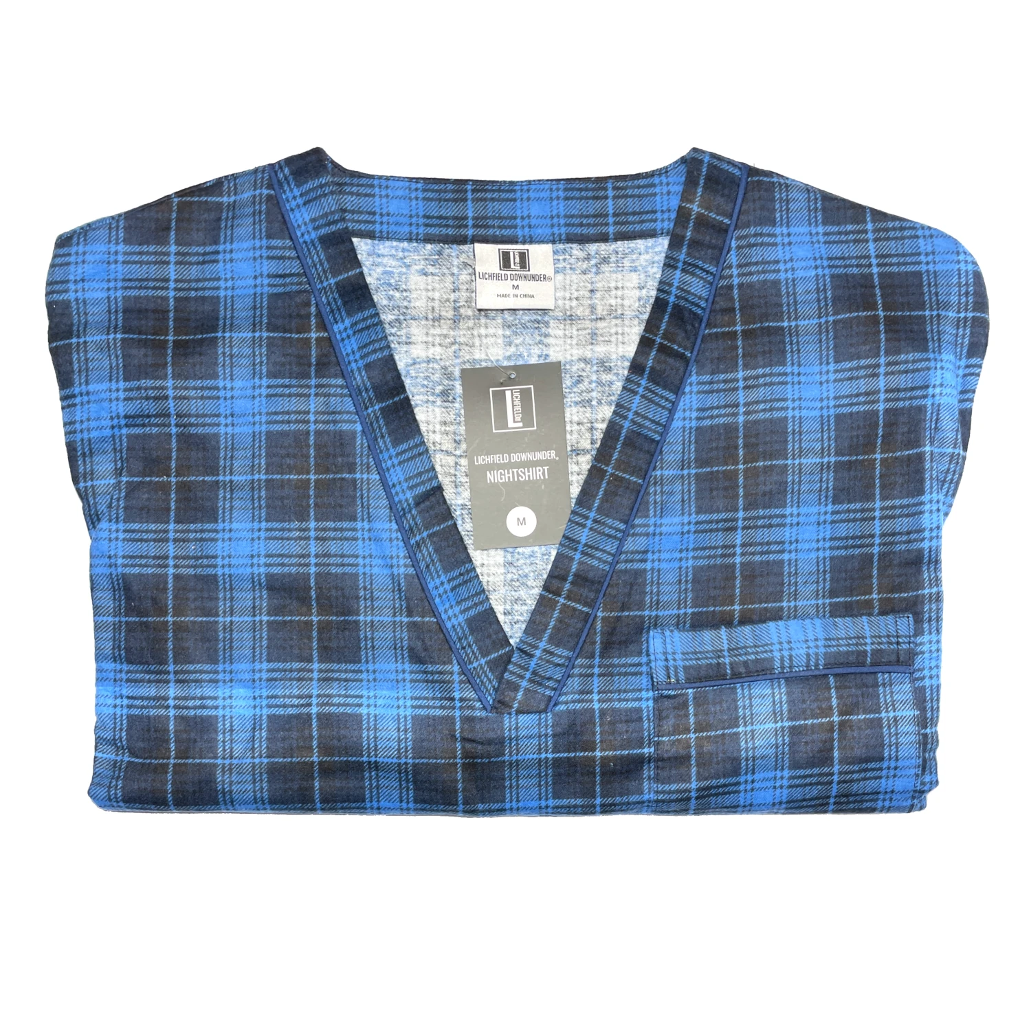 lichfield brushed cotton nightshirt blue 1