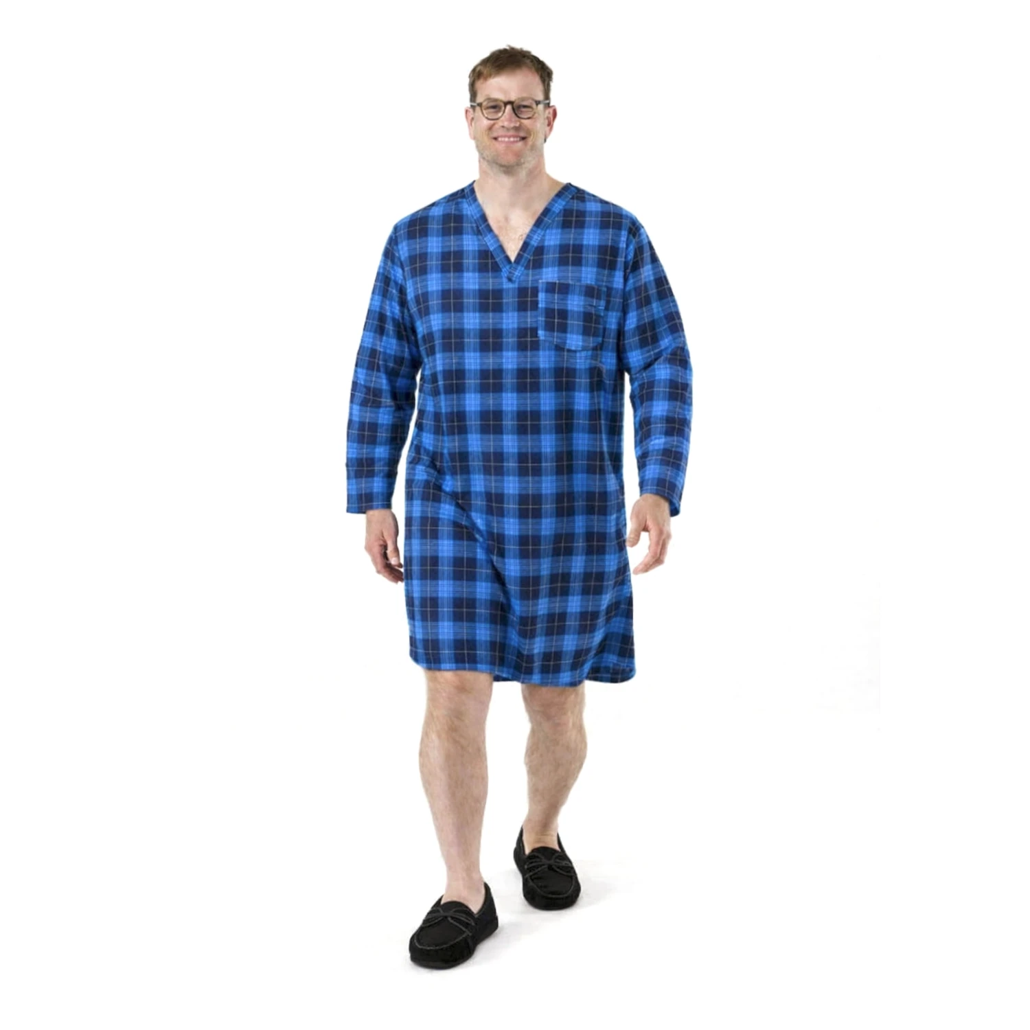 lichfield brushed cotton nightshirt blue 2