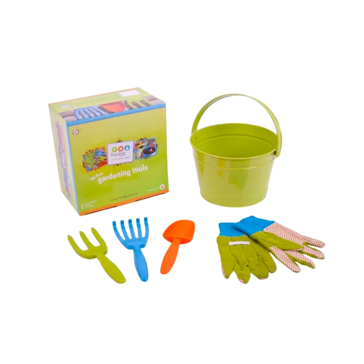 my first gardening tools set by twigz green bucket 2