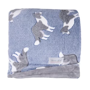 thomas cook dog snuggle rug grey blue 1